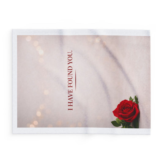 Fleece Blanket — "I Have Found You" Romantic Rose Throw | Soft & Cozy