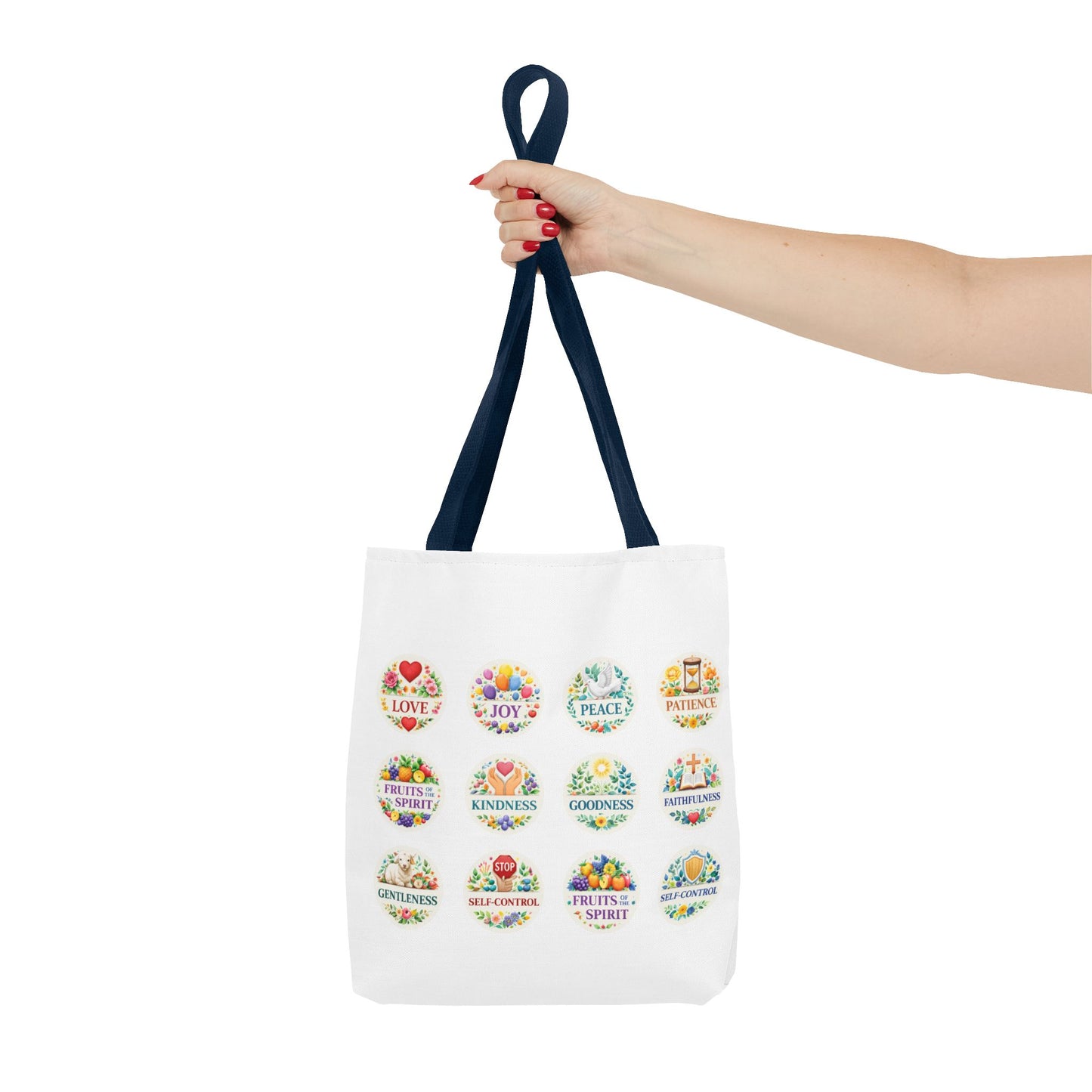 Faith-Inspired Fruit of the Spirit Tote Bag — Joy, Love & Peace Design