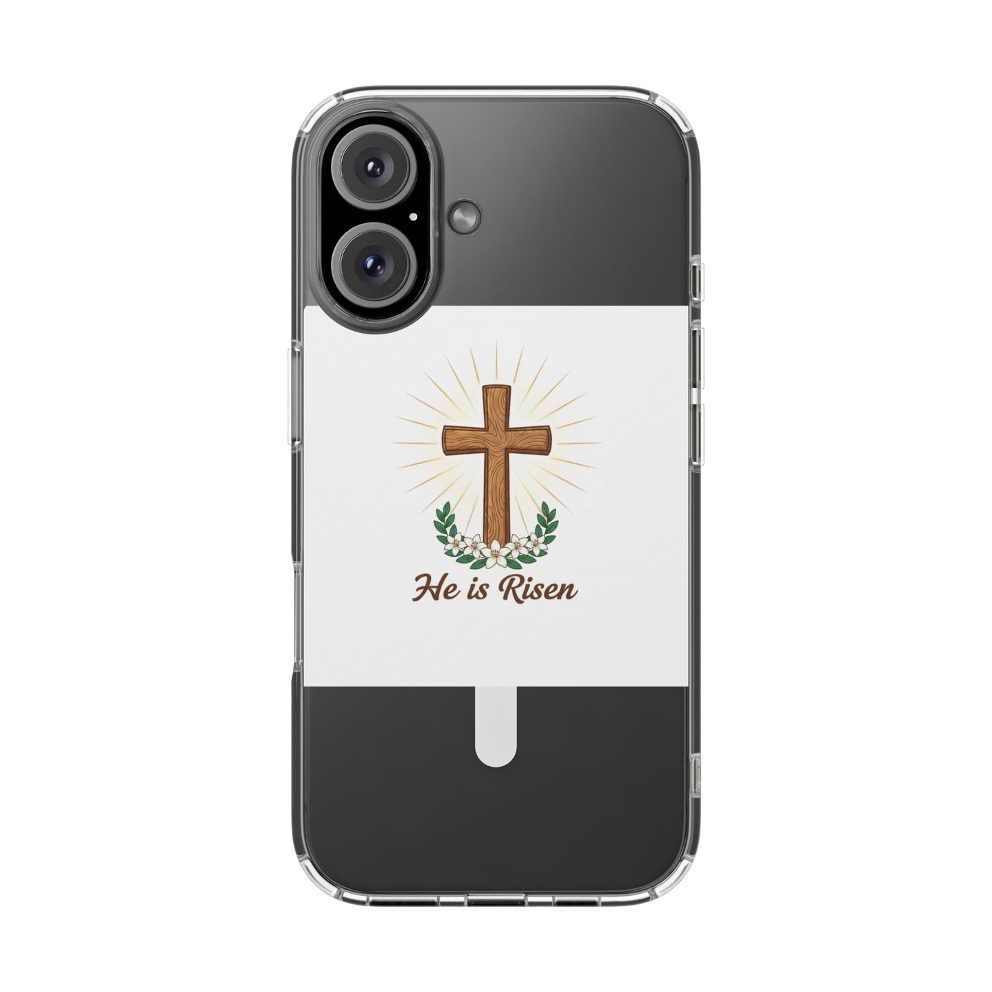 Phone case with a Christian based reminder that Jesus is alive, He is Risen.