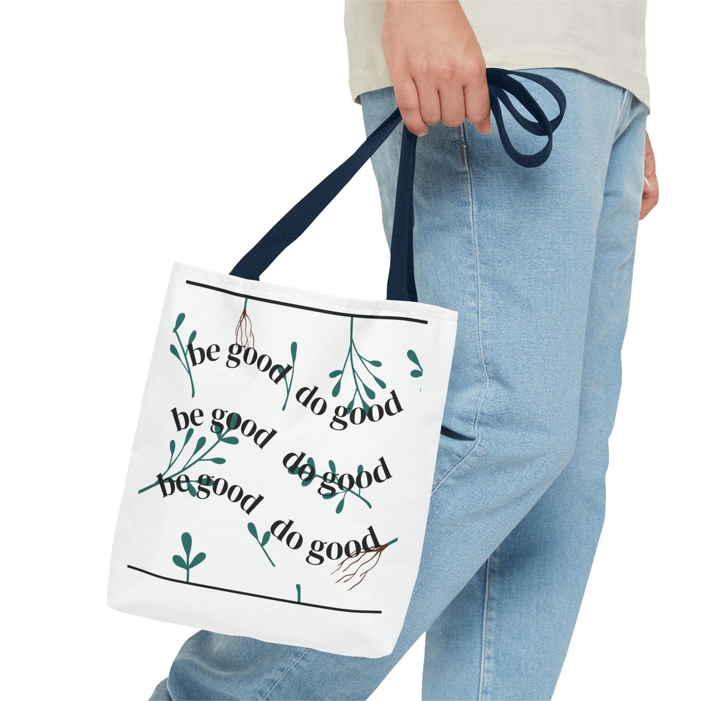 Copy of Be Good Do Good Floral Tote Bag – Inspirational Eco-Friendly Shopper