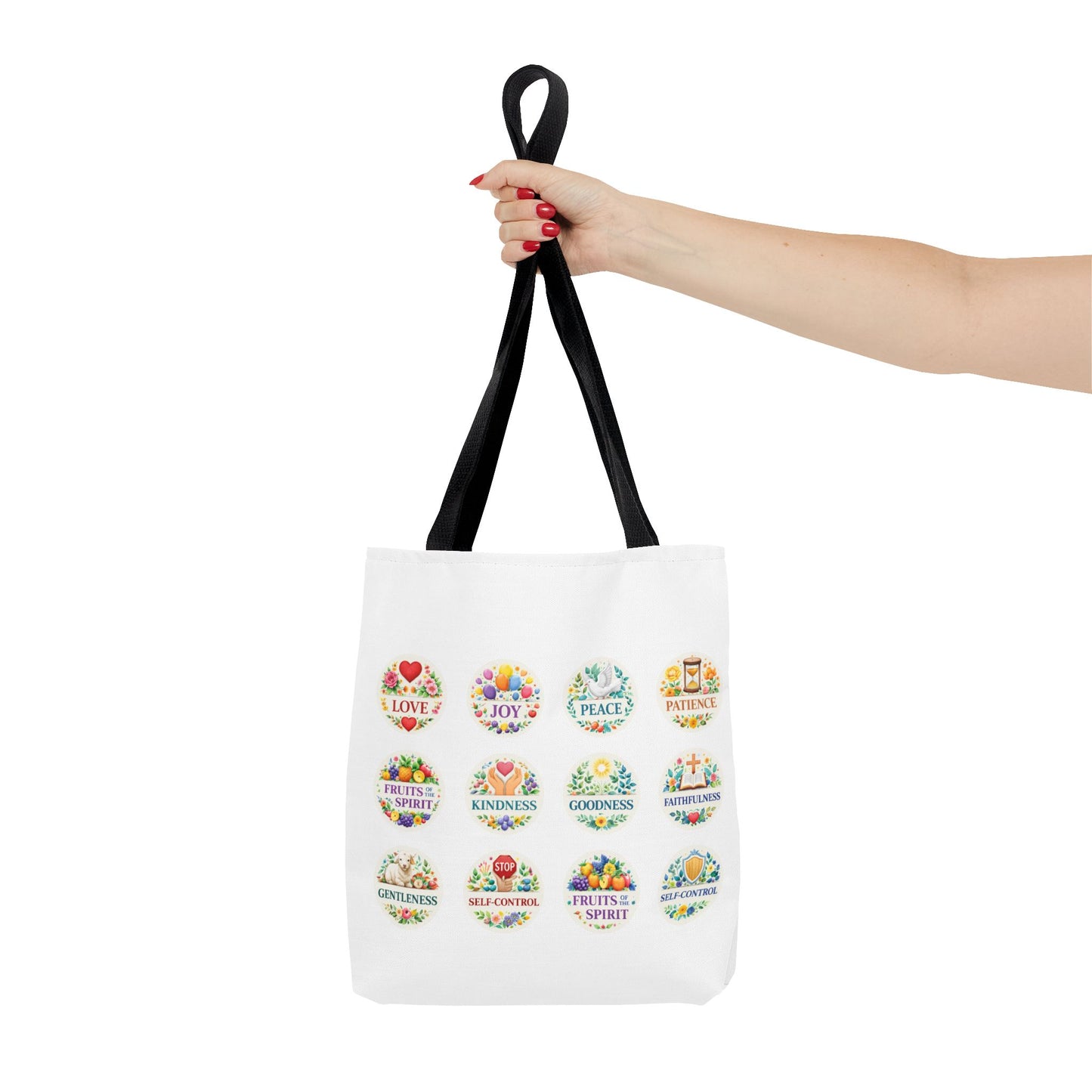 Faith-Inspired Fruit of the Spirit Tote Bag — Joy, Love & Peace Design
