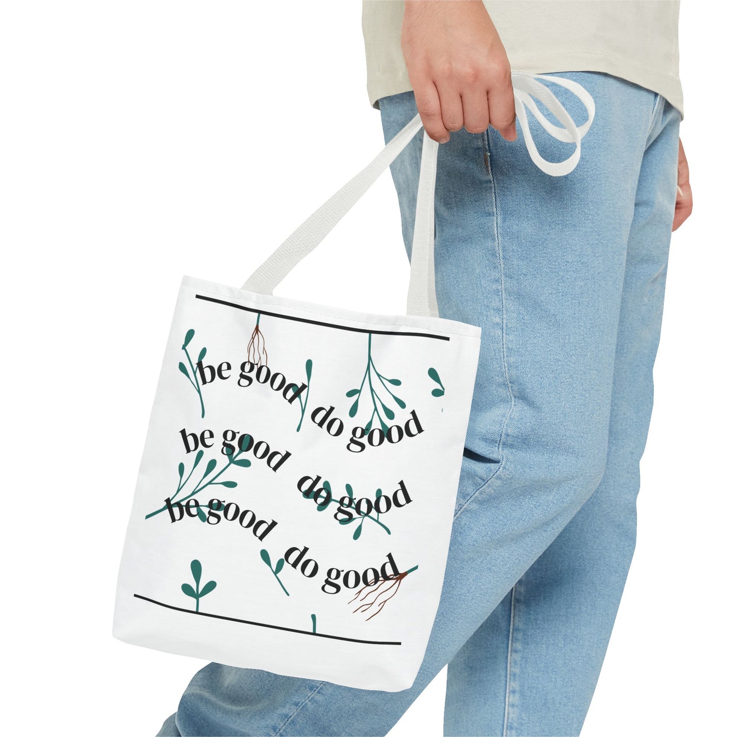 Copy of Be Good Do Good Floral Tote Bag – Inspirational Eco-Friendly Shopper