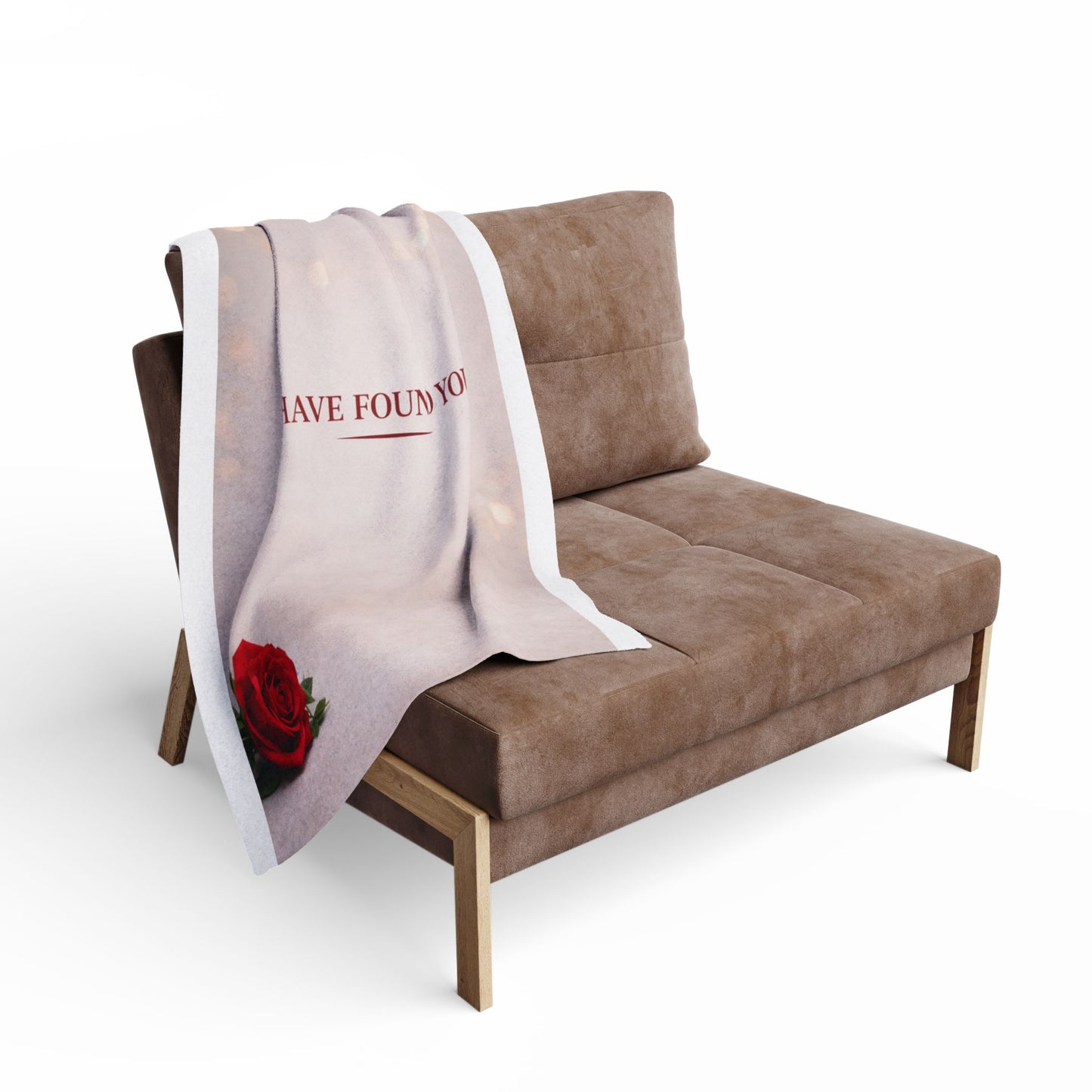Fleece Blanket — "I Have Found You" Romantic Rose Throw | Soft & Cozy