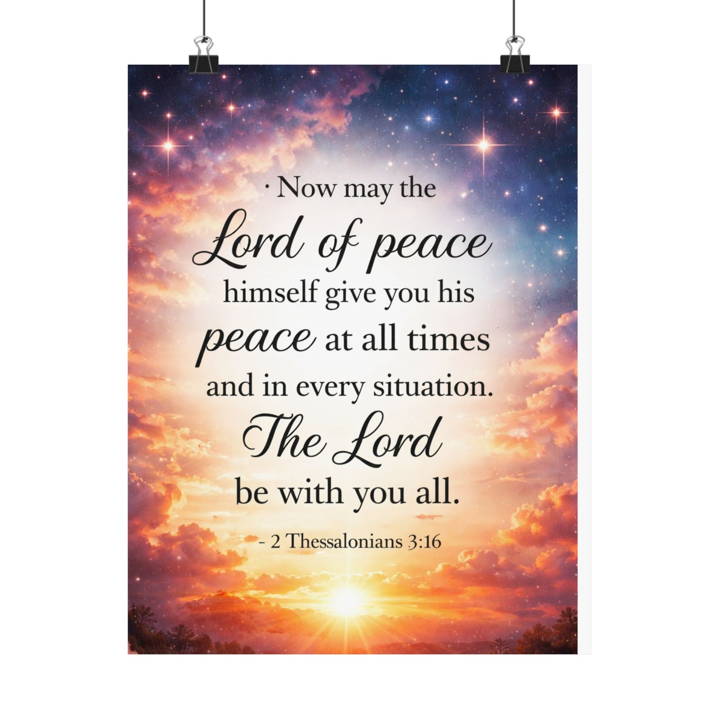 Christian Inspirational Poster — "Now may the Lord of peace..." (2 Thessalonians 3:16)