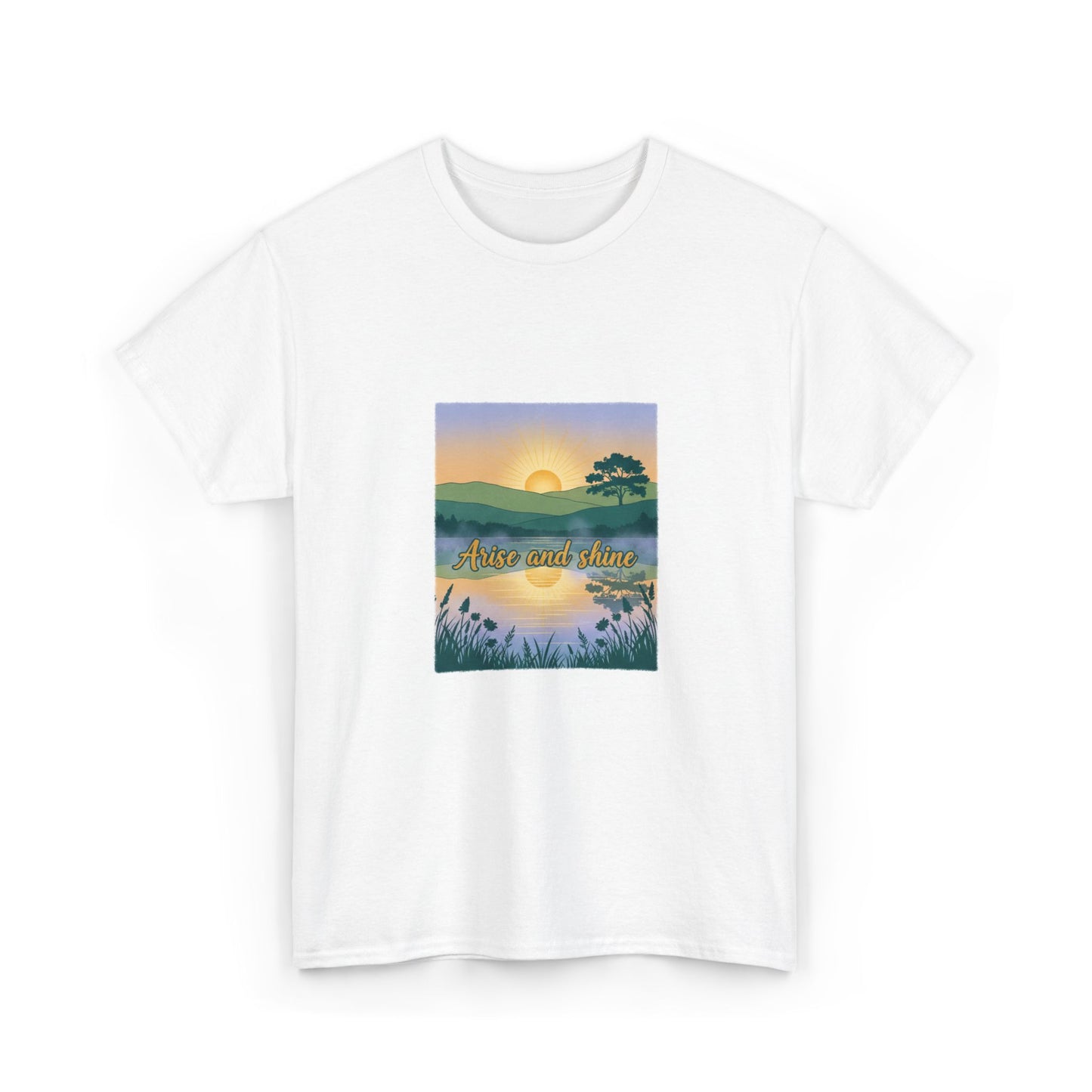 Sunrise Lake Graphic Tee — Calm Nature Sunset T-Shirt