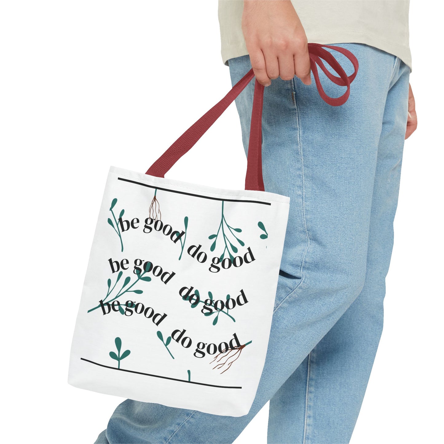 Copy of Be Good Do Good Floral Tote Bag – Inspirational Eco-Friendly Shopper