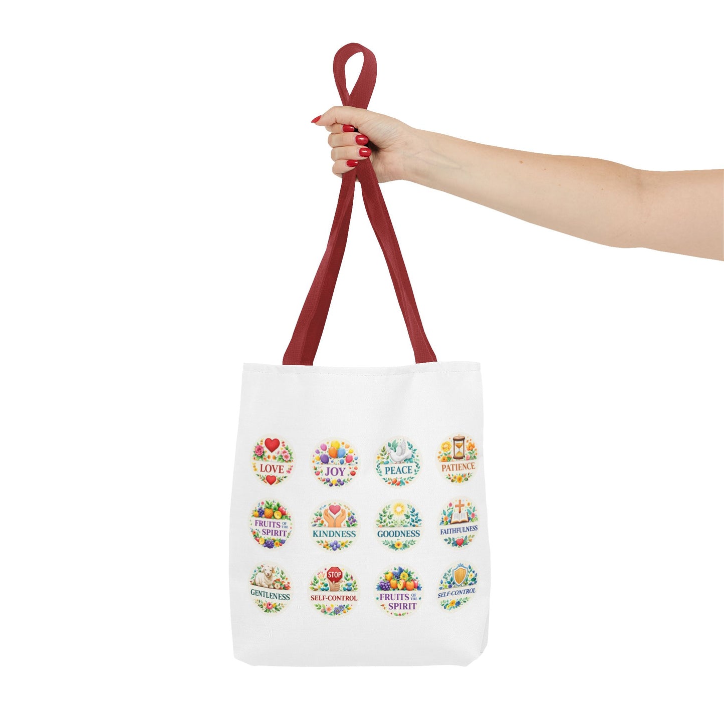 Faith-Inspired Fruit of the Spirit Tote Bag — Joy, Love & Peace Design