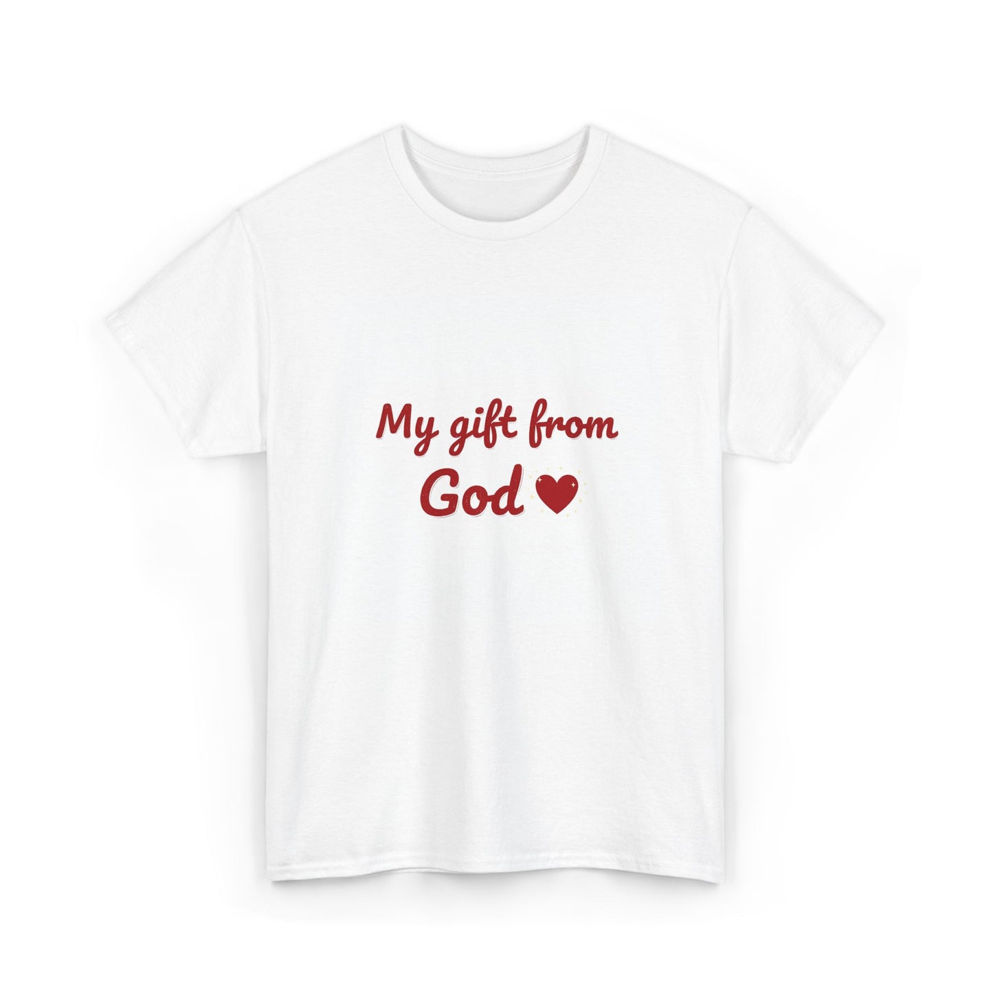T-Shirt — "My Gift From God" Christian Faith Tee (Red Heart)