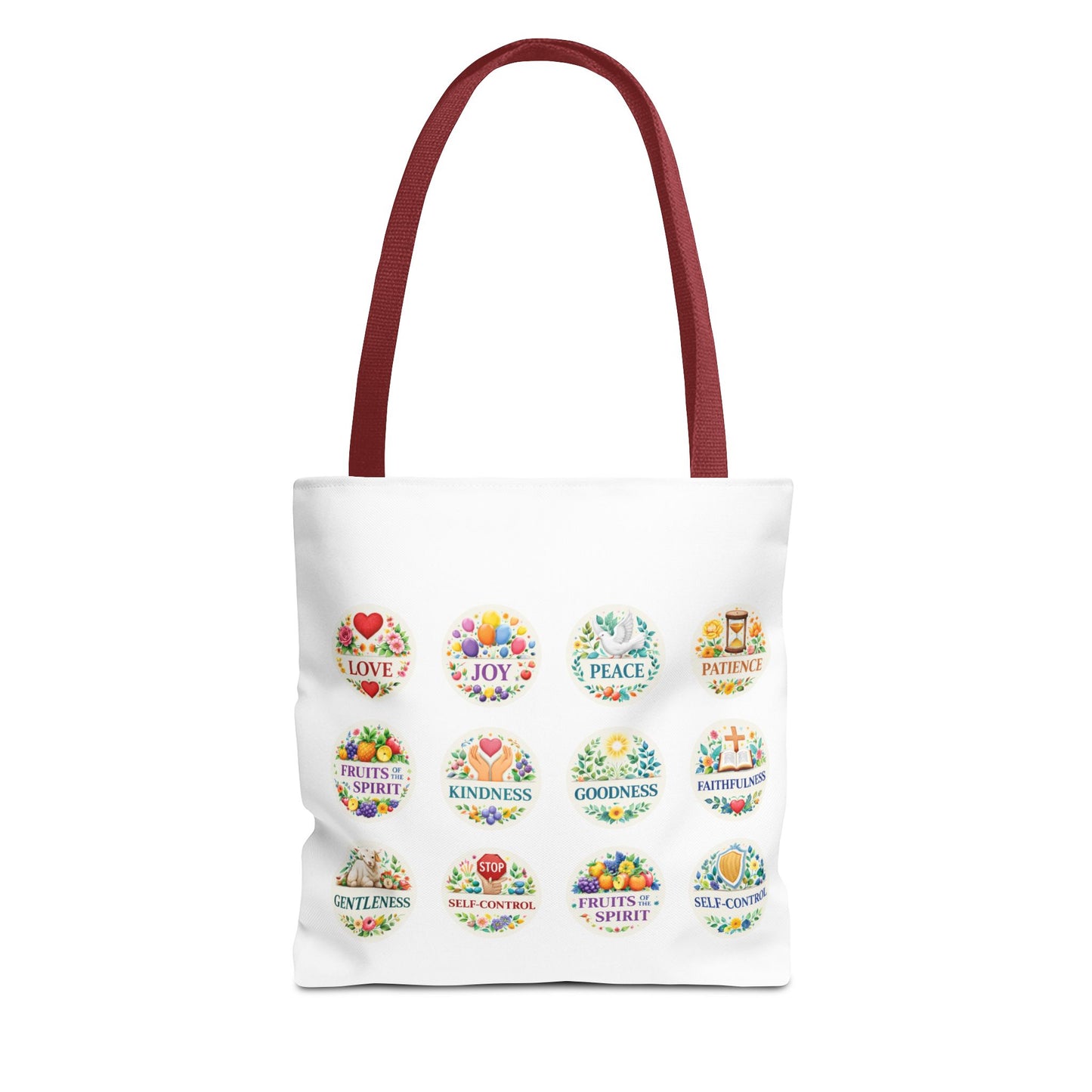 Faith-Inspired Fruit of the Spirit Tote Bag — Joy, Love & Peace Design