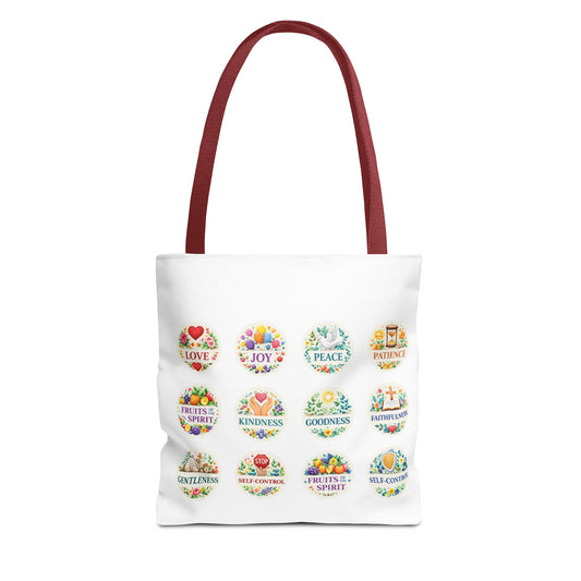 Faith-Inspired Fruit of the Spirit Tote Bag — Joy, Love & Peace Design